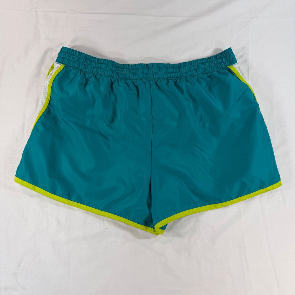 Energy Zone Performance Womens XL Teal Neon Green Running Shorts Mesh Liner 3in‎ - Picture 2 of 9